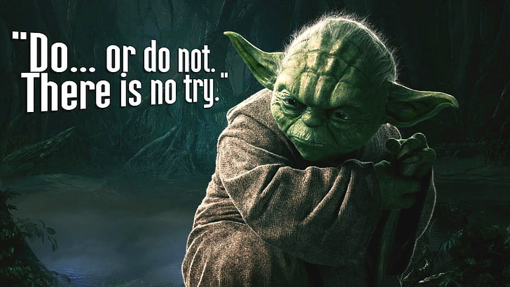 Star Wars Master Yoda, movies, quote, Jedi, typography, Dagobah, HD wallpaper