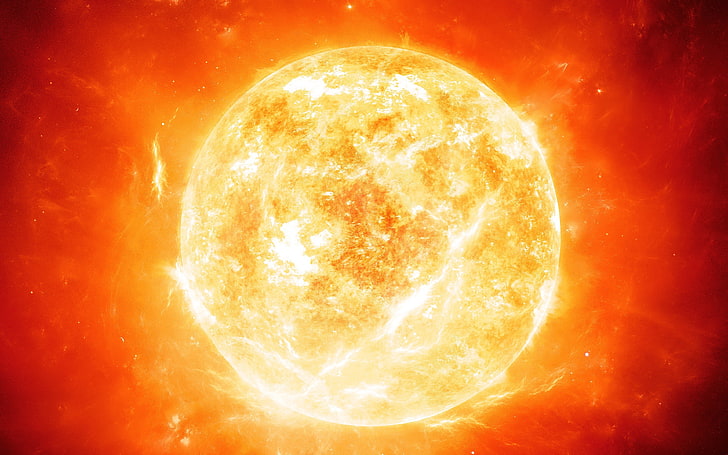 space art, Sun, orange color, heat - temperature, astronomy, HD wallpaper