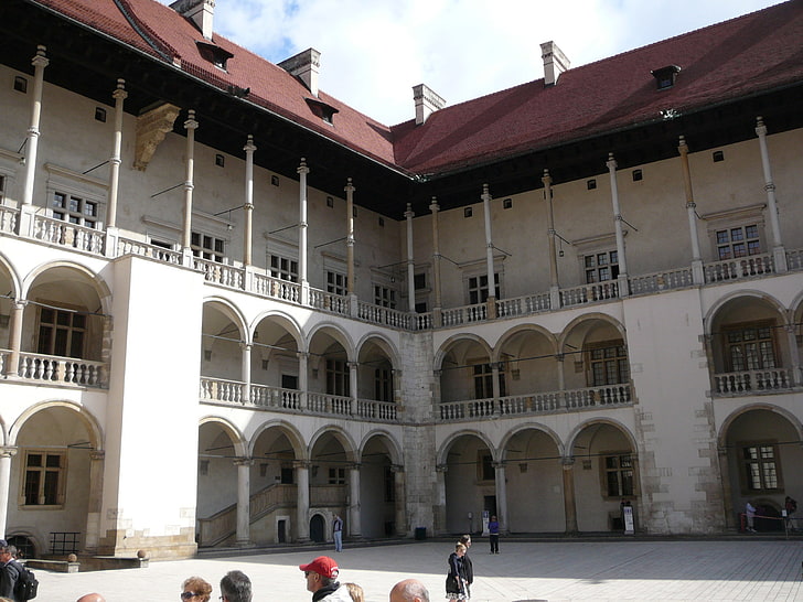 Wawel, castle, Kraków, courtyard, Poland, Polish, architecture, HD wallpaper