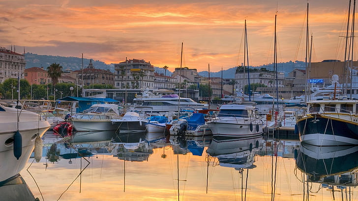 harbor, France, Cannes, ports, HD wallpaper