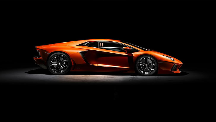 red sports car, Lamborghini Aventador, motor vehicle, mode of transportation, HD wallpaper