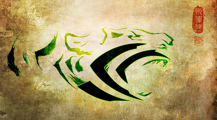 Year Of The Tiger, Nvidia GeForce logo illustration, Computers