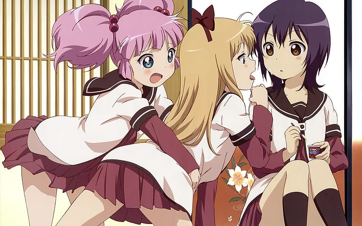 HD wallpaper: school uniforms yuri blush down anime girls 1920x1080 Anime  Hot Anime HD Art | Wallpaper Flare