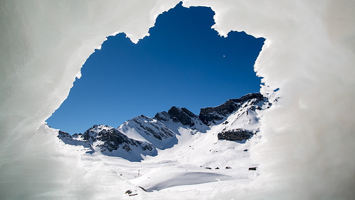 white snow mountain, nature, landscape, mountains, Switzerland, HD wallpaper