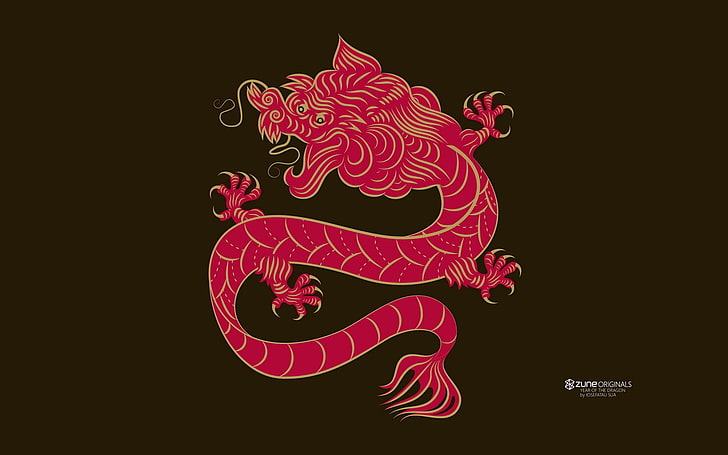 red dragon sticker, chinese dragon, animal, representation, animal representation, HD wallpaper