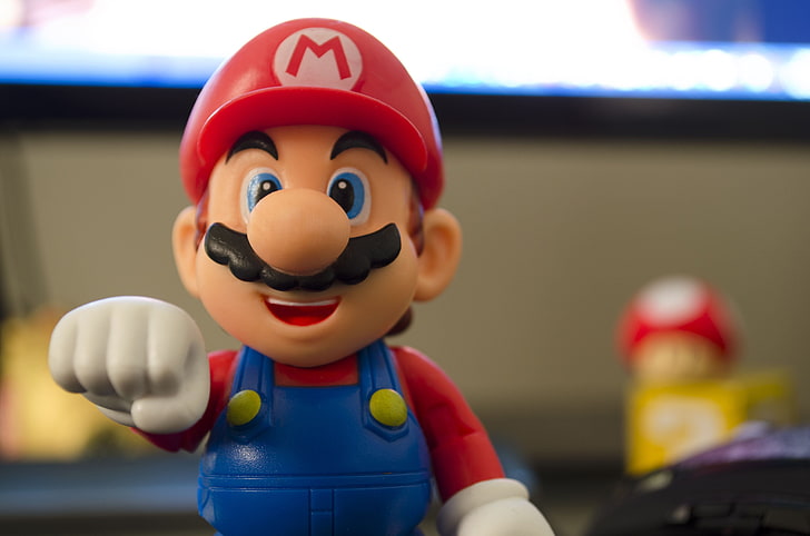 Super Mario plastic figure, Mario Bros., Super Mario Bros., video games, HD wallpaper