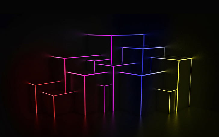 Black Box Cube Colorful Abstract HD, digital/artwork, HD wallpaper