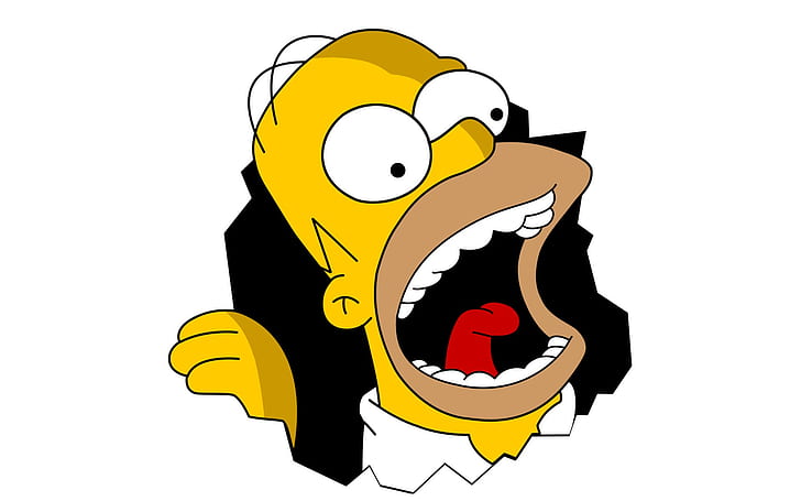 The Simpsons Homer White Eating HD, cartoon/comic, HD wallpaper