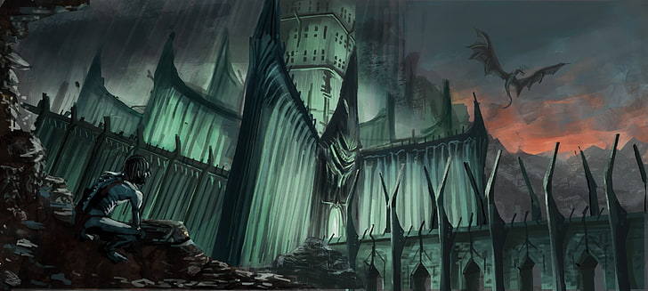 Lord of the Ring movie digital wallpaper, Gollum, Smeagol, Minas Morgul