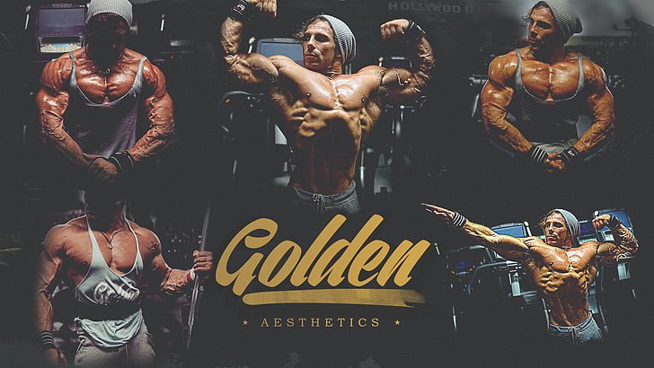 men's gray tank top collage, Artemus Dolgin, bodybuilding, skinny, HD wallpaper