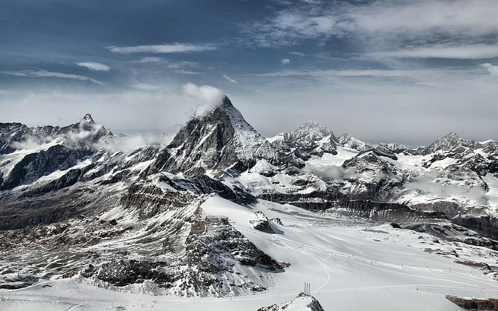 landscape, nature, Matterhorn, Alps, mountains, snow