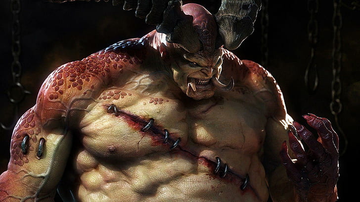 The Butcher - Diablo III, monster with horns illustration, games