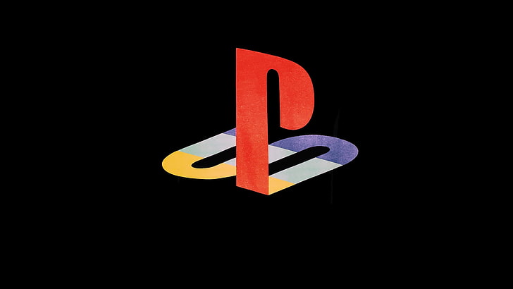 Sony PlayStation logo, PSP, simple, minimalism, black background