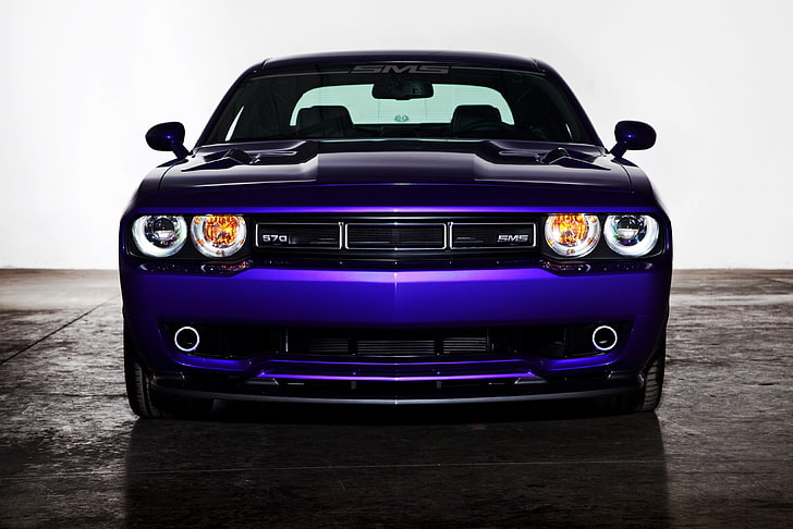 blue vehicle, Dodge Challenger, purple, purple cars, mode of transportation