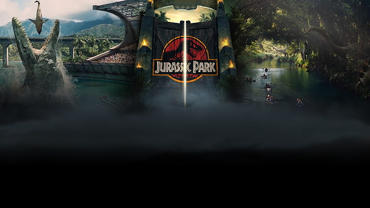 Jurassic Park, Jurassic World, water, nature, tree, no people, HD wallpaper