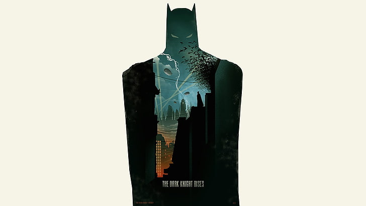 Batman poster, minimalism, simple background, artwork, studio shot, HD wallpaper