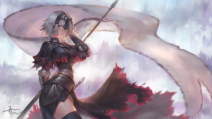 HD wallpaper: Fate/Grand Order, Jeanne d'arc alter, short hair, gray ...