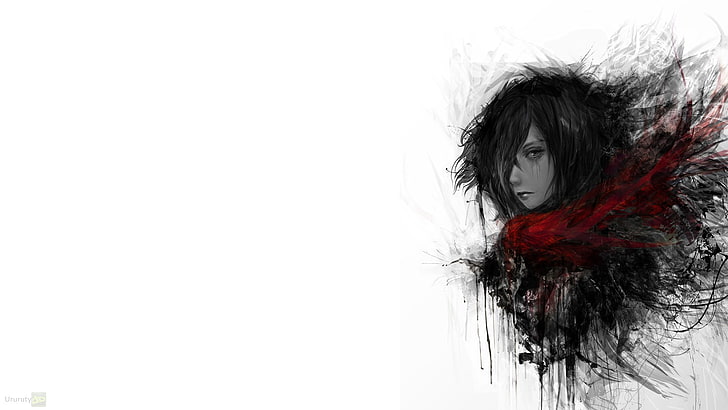 black-haired female character wallpaper, Shingeki no Kyojin, Mikasa Ackerman, HD wallpaper