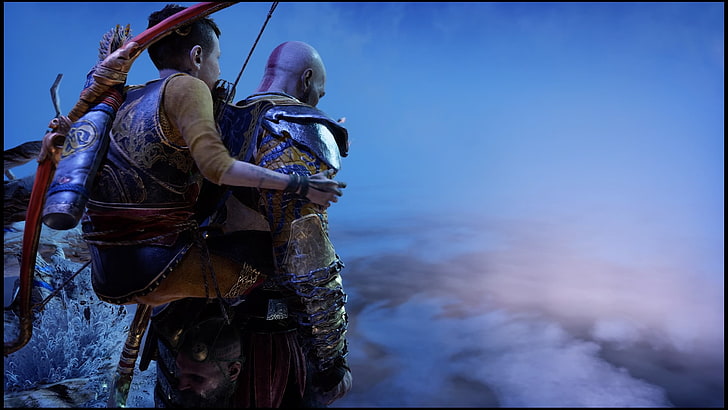 God of War, God of War (2018), Kratos, PlayStation 4, sky, men, HD wallpaper
