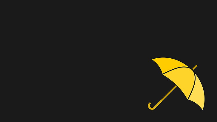 black and yellow Nike logo, How I Met Your Mother, umbrella, Yellow Umbrella, HD wallpaper