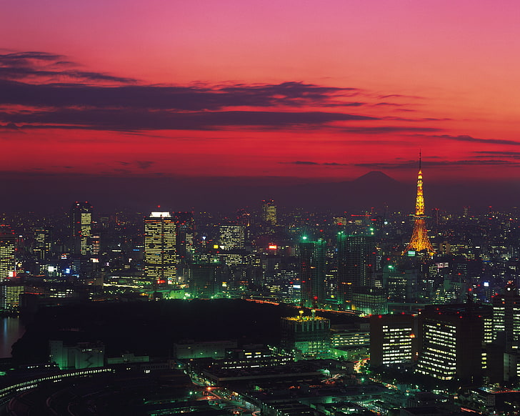 4K, Tokyo Tower, Japan, Nightscape, HD wallpaper