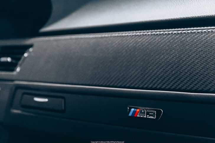 BMW E92 M3, car, BMW M3, technology, communication, close-up