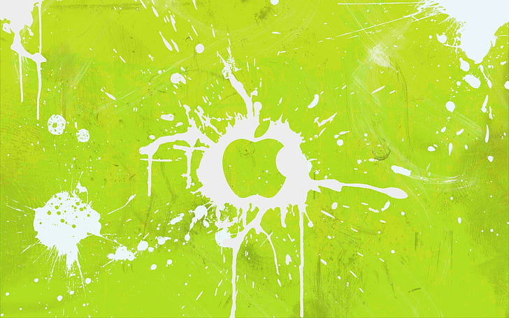 Apple Inc., paint splatter, HD wallpaper