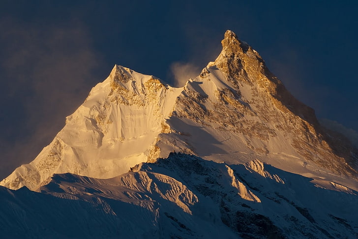 photo of rock mountain, Nepal, Himalayas, Manaslu, mountains, HD wallpaper