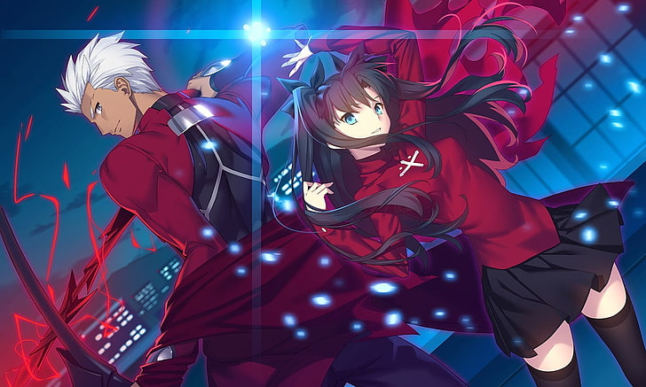 Fate Stay Night character digital wallpaper, Tohsaka Rin, Archer (Fate/Stay Night), HD wallpaper