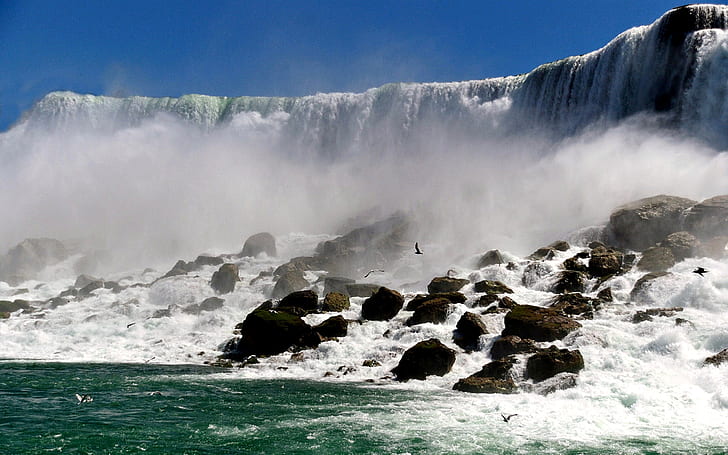 Niagara Falls At The Base Wide Desktop Background, HD wallpaper