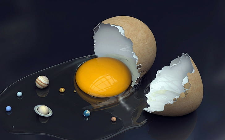 eggs, planet, Solar System, food, food and drink, freshness, HD wallpaper