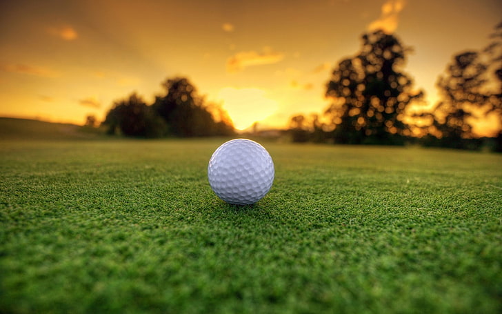 golf widescreen hd, sport, golf course, ball, grass, activity, HD wallpaper