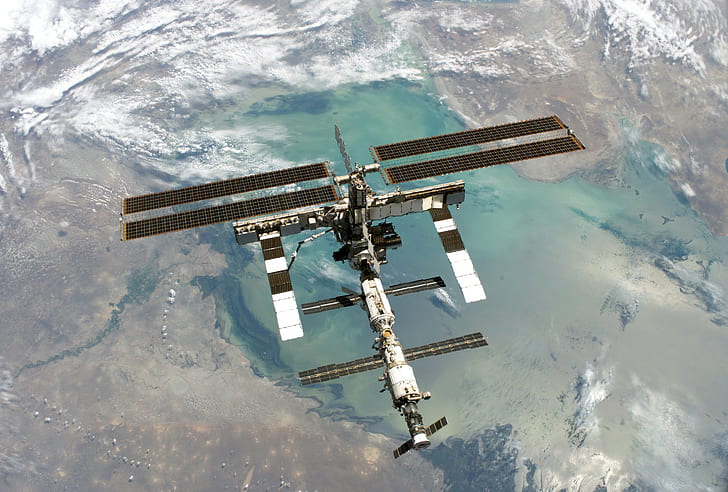 Space station, ISS, Orbit, Earth, HD wallpaper