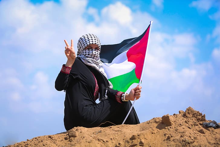 Palestine, people, Gaza, dom, flag