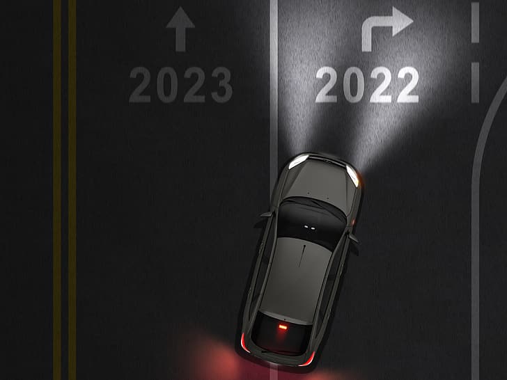 road, 2022 (Year), Happy New Year, night, car
