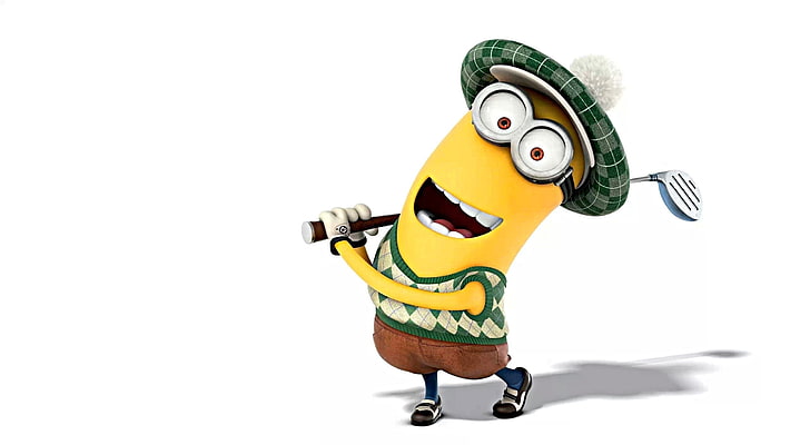 Minions Kevin playing golf clip art, despicable me, character, HD wallpaper