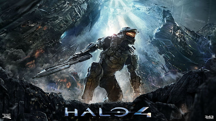 Halo 4 game poster, video games, water, motion, nature, outdoors, HD wallpaper