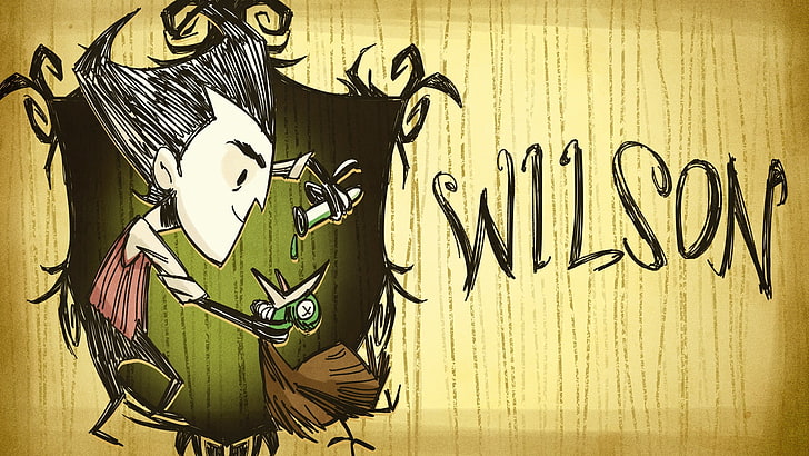 Wilson character illustration, the game, Don't starve, vector, HD wallpaper
