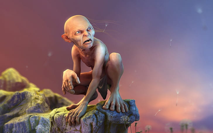 Greta thunberg as gollum Sméagol lord of the rings, | Stable Diffusion