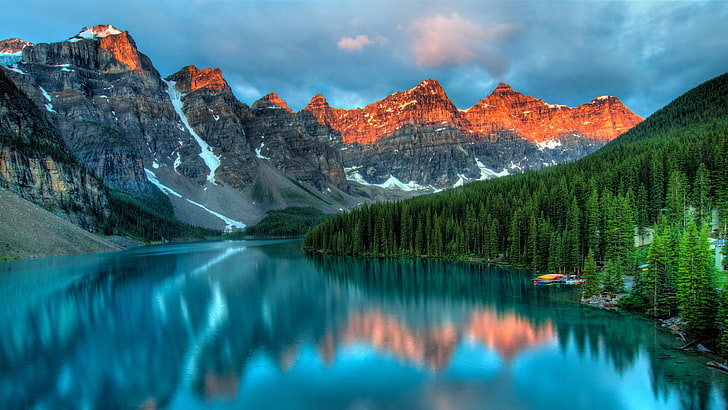 Wallpaper Moraine Lake, Banff, Canada, mountains, forest, 4k, Nature #15563  - Page 5