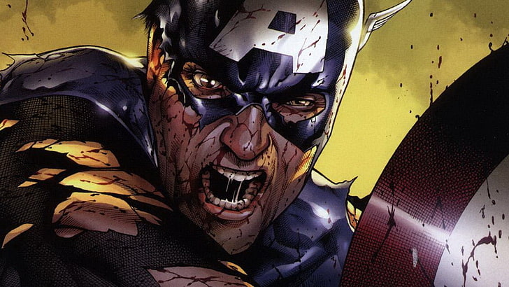 comics, Captain America, Marvel Comics, fear, halloween, anger, HD wallpaper