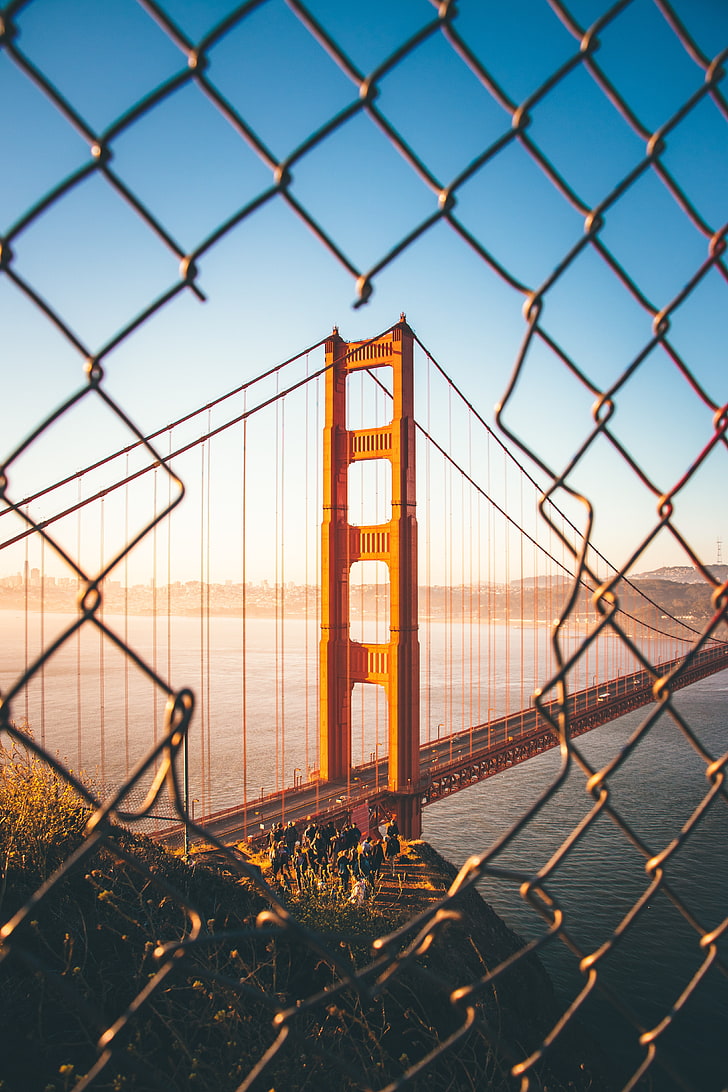 nature, water, bridge, Golden Gate Bridge, San Francisco, fence, HD wallpaper