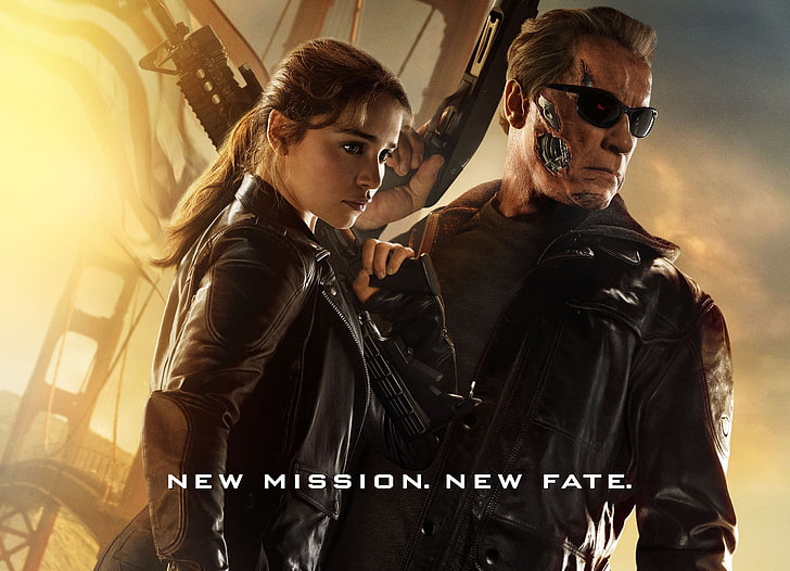 Terminator Genisys, movies, two people, adult, young adult