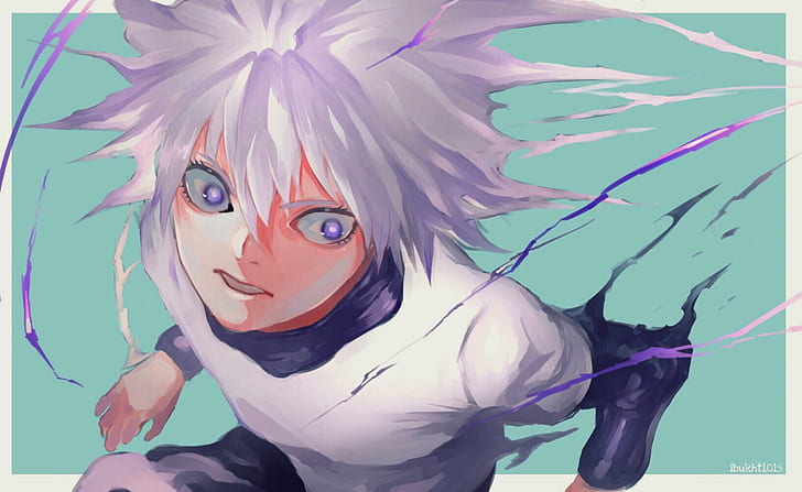 Killua Zoldyck Zoldyck Family Hunter × Hunter Anime Manga, Anime, purple,  face png | PNGEgg