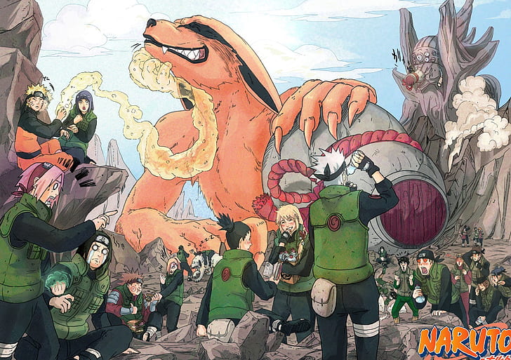 Anime, Naruto, Akamaru (Naruto), Chōji Akimichi, Gaï Maito, HD wallpaper