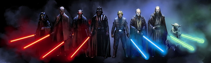 Star Wars characters digital wallpaper, Darth Vader, Darth maul