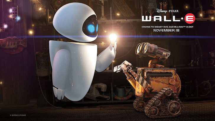 white and black desk lamp, movies, WALL·E, animated movies, Pixar Animation Studios, HD wallpaper
