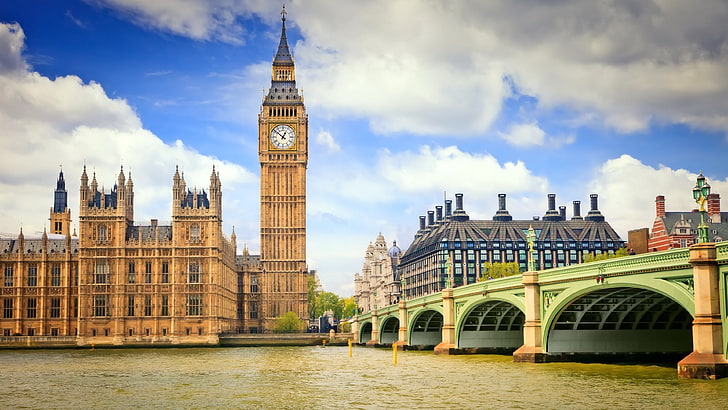 palace of westminster, bridge, river, england, government, tourism, HD wallpaper