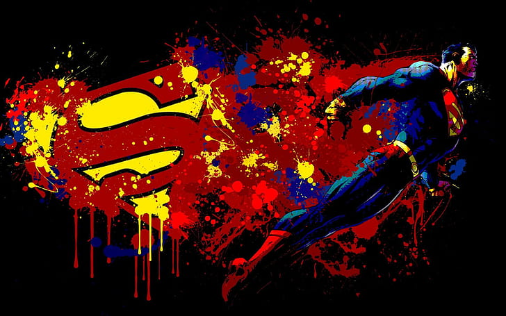 HD wallpaper: Superman Paint Splash Colors Great Unique Art | Wallpaper  Flare