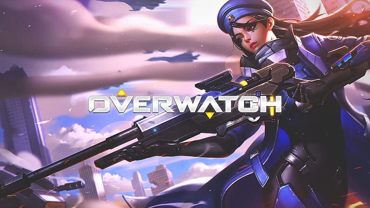 Overwatch, Ana (Overwatch), PC gaming, anime girls, weapon, HD wallpaper